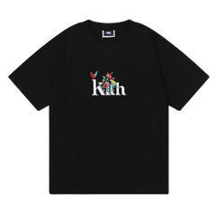 KITH Begonia Floral Logo Tee Cotton Couple Short Sleeve T-Shirt