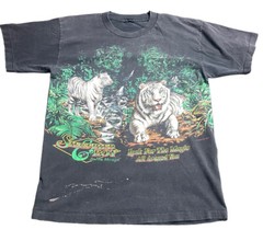 Vintage Siegfried Roy Tiger All over Print Nature Animal T Shirt 20”x25” USA
