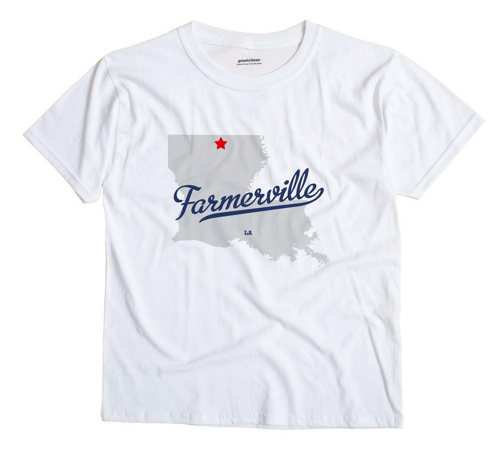 Farmerville Louisiana LA T-Shirt MAP