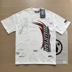 Hellstar Streetwear Collection Allover Sketch Signature White Graphic T-Shirt