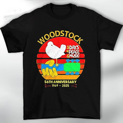 Woodstock Festival Peace Love Music 56th Anniversary T Shirt Size S-5XL TT1004