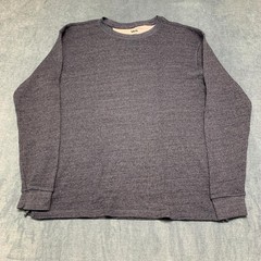 Lee Thermal Shirt Mens Large Charcoal Gray Waffle Knit Regular Fit Side Slit