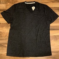 ABBOT & MAIN (Sz M or L) Men’s Basic V-Neck Tee T-Shirt Tri Blend Casual, Gray C