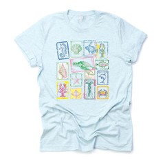 Beach Stamps Collage Comfort Tee Preppy Sea Ocean