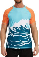 Men’s Rash Guard Swim Shirt UPF 50+ Quick Dry Loose Fit Surfing Fishing Tee