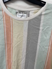 Denim Flower Ricky Singh Mens Shirt Medium Multicolor Stripe Peace Tshirt EUC A6