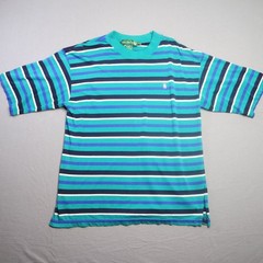 Vintage Knights of Round Table Striped Horse Green Purple Men’s T Shirt Large