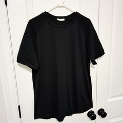 Coofandy Men’s Pleated Short Sleeve Fashion T-shirt Size Large