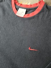 Y2K Nike Long Sleeve Ringer Embroidered Swoosh Medium M 2000s Air Jordan 23 LS