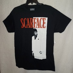 Scarface Tony Montana Al Pacino Men’s Poster Graphic Black Tee Shirt (S1)