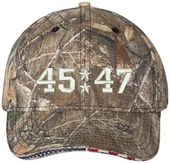 Trump Only 45/47 Embroidered Camo Structured Adjustable One Size Fits Most Hat