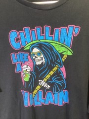 Chillin’ Like A Villain (Grim Reaper) Black 3XL Cotton T Shirt T3