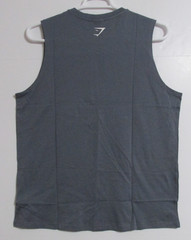 Men’s Gymshark 100% Cotton Crew Neck T-Shirt Tank Dusty Blue Gray Size MEDIUM