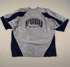 Vintage FUBU Sports Jersey XXL Grey Navy Mesh Y2K Hip Hop Streetwear Shirt