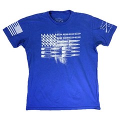 Grunt Style Bullet Flag Graphic T Shirt Men’s Large Blue Patriotic USA Tee