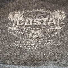 Costa Men’s Gray Octopus Fishing Graphic Tee Crew Neck Short Sleeve Size M