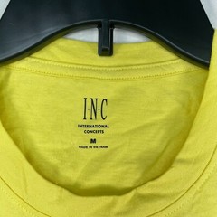 International Concepts Shirt Mens size Medium Yellow Zipper Short Sleeve New