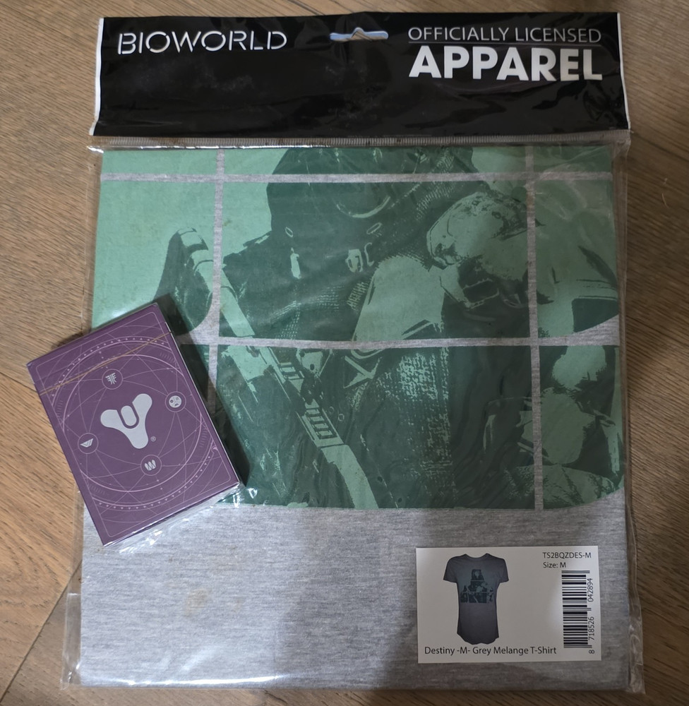 Officially Licensed Destiny T-Shirt Gray M Destiny 2: Forsaken playing cards