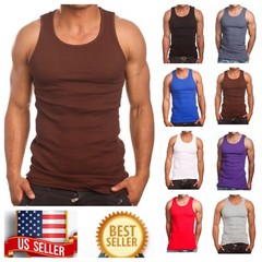3Pack Lot 3X-5XL T-Shirt Wife Beater Tank Top Big Size Cotton A-Shirt Gym Muscle