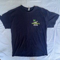 Maui Hawaii Shirt L Navy Coconuts Fish Cafe Tacos Kihei Poke Happy Hour 3250