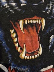 Born Wild Panther Shirt XL Double Sided Used Black 90’s Biker Motorcycle