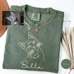 Custom Pet Photo Comfort Tee Personalized Dog Cat Memorial Gift Shirt Unisex