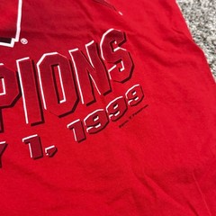 Vintage 90s Wisconsin Badgers Rose Bowl Champions 1999 Red Chop TShirt Mens L