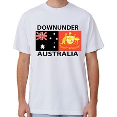 100% Cotton Adult T-Shirt Australia Downunder Flag Coat of Arms Tee Tops Shirt