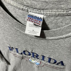 Gildan Heavy Cotton Florida Embroidered Sailboat T-Shirt Mens XL Gray Tee Shirt