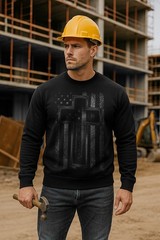 Christian Cross American Flag Sweatshirt | Faith & Patriotic Crewneck