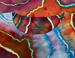 Handmade Ice Tie Dye T-Shirt 2XL Mens Womens Soft Cotton Blue Red Geode