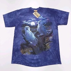 Vintage The Mountain Owl T-Shirt Hand Dyed NEW w/ TAGS Mens XL Blue Y2K 1999