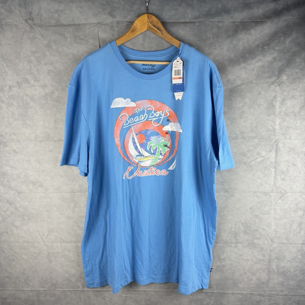 Beach Boys Nautica Shirt Mens 3XL Blue Short Sleeve Crewneck Outdoor NEW