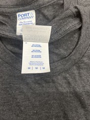 19 Port & Company Ring Spun Long Sleeve Plain Blank T-Shirt Mens M Dark Grey