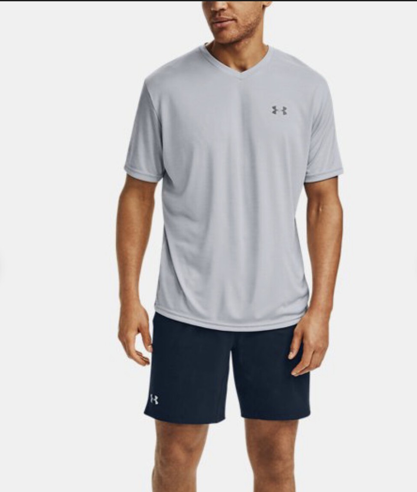 Under Armour Men’s V-Neck Tech 2.0 Short Sleeve Grey Silver T Shirt 1327969 011