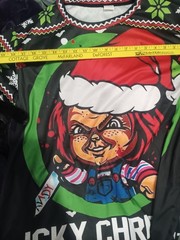 Chucky Christmas Horror Movie T-Shirt Men’s 1XL BLACK Graphic Print