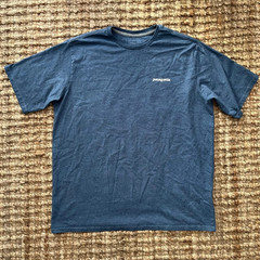 Patagonia T Shirt Mens Large Blue ResponsibiliTee Pocket Back Logo Graphic