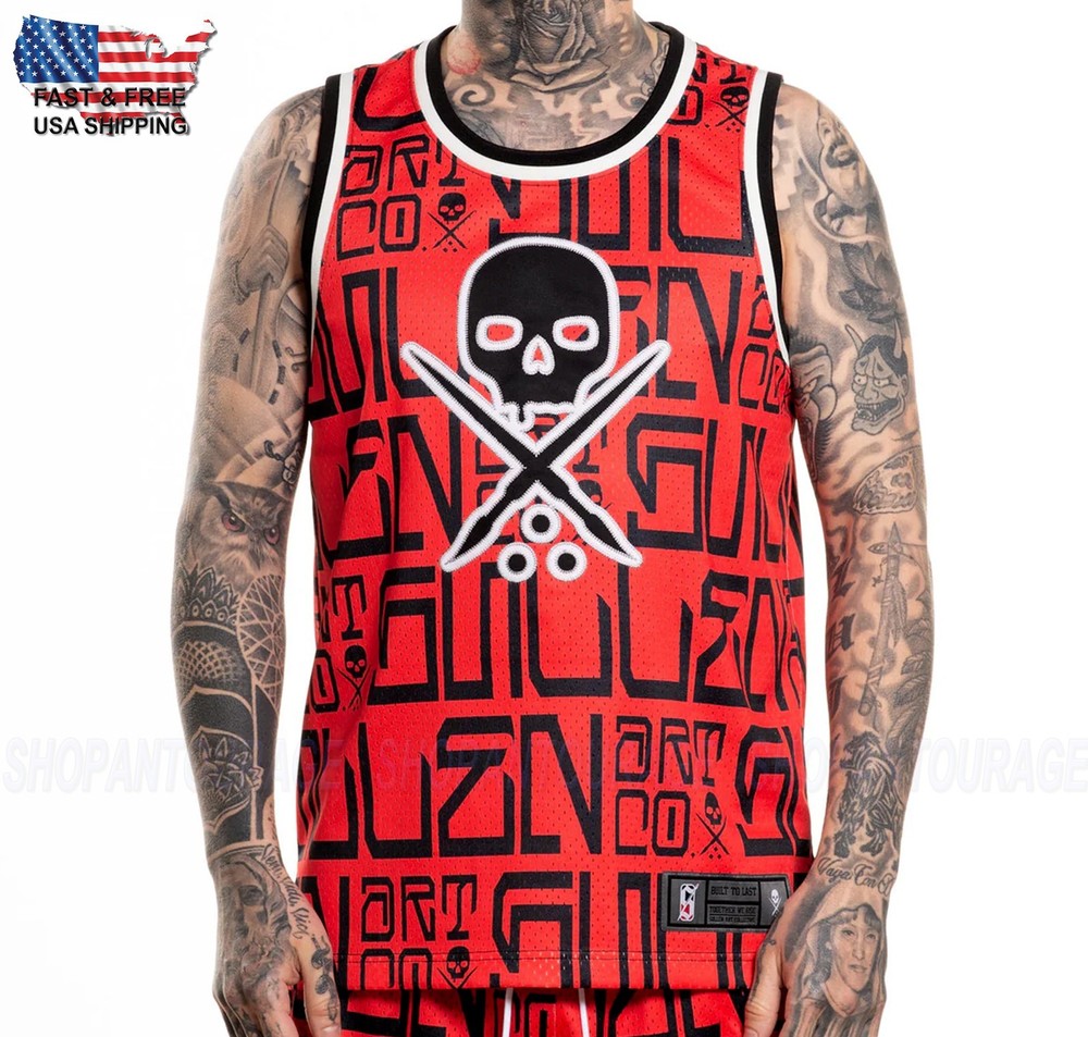 Sullen Art Collective Meas SCM7018 New Tattoo Arm Ribbed Jersey Tank Top for Men
