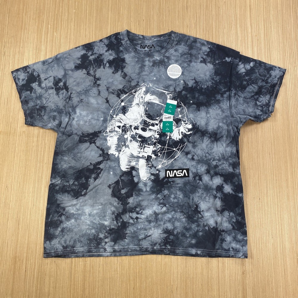 Nasa Shirt Mens xl gray tye dye astronaut outerspace graphic space suit ship