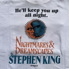 Vintage Stephen King 1994 Nightmares & Dreamscapes Horror Warhol T Shirt XL 90s
