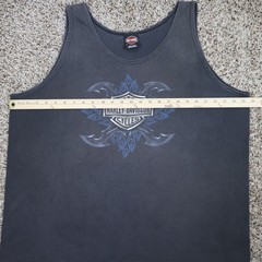 Vintage 2006 Harley Davidson Oak Lawn Tank Top 2X Biker Grunge Fade Black Cotton