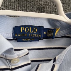 Polo Ralph Lauren Polo Shirt Men’s Sz M Classic Fit Short Sleeve Striped Blue