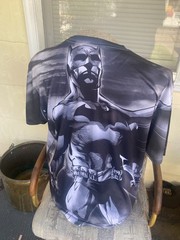 Men’s Batman Stretch T-Shirt Black Sz XLarge DC Comics Batman Full Print Graphic