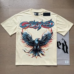 26SS Summer Godspeed Colorful Eagle printing Tee Mens Cotton T-shirt