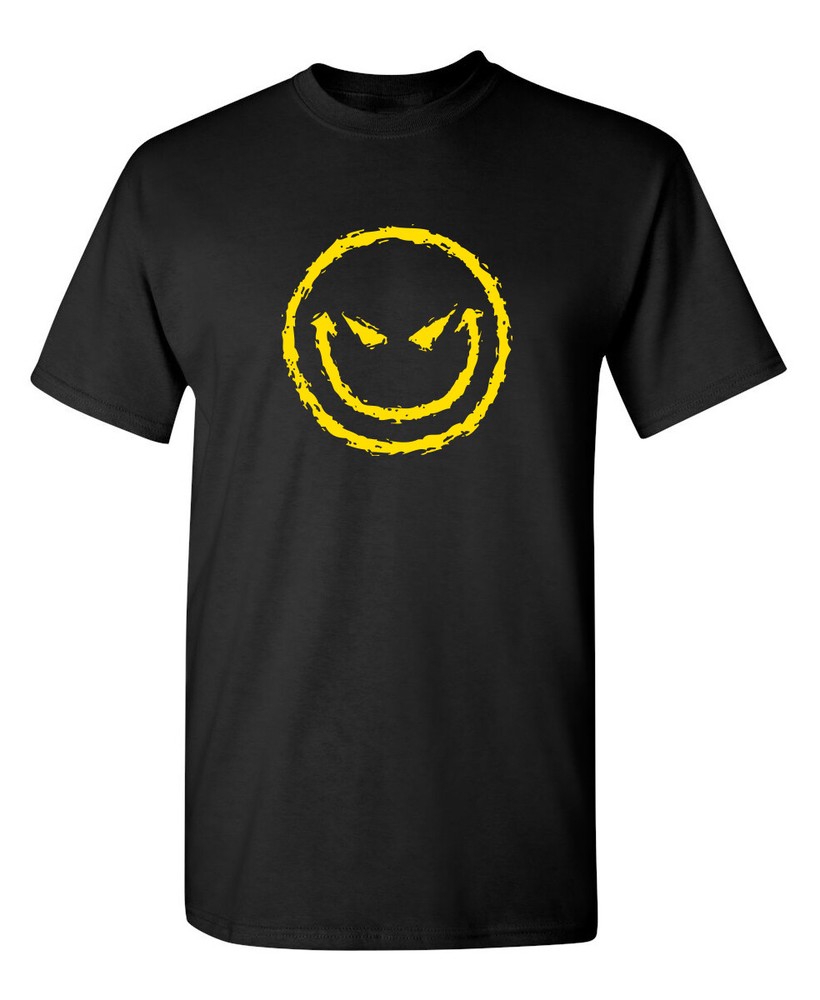 Evil Smile Face Sarcastic Humor Graphic Novelty Funny T Shirt