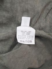 Wool & Co Men’s Khaki Green Linen Solid Tee Shirt Size L Made in Italy