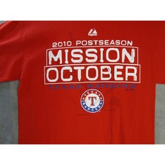 Majestic Texas Rangers 2010 Postseason Mission October Red T-Shirt Mens Large