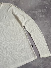 Vintage Versace Classic V2 Shirt Mens Cream White Monogram Spellout Long Sleeve