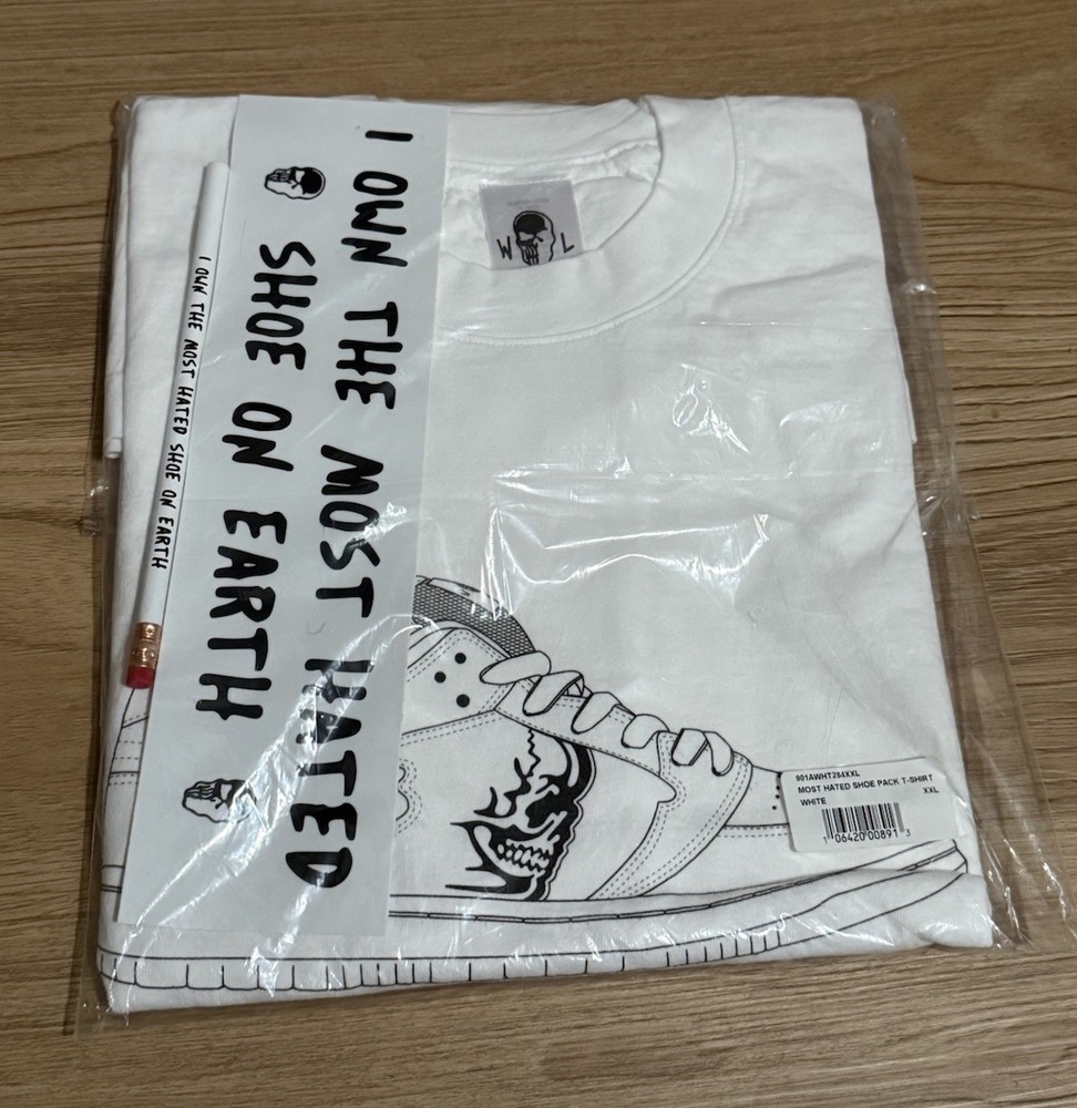 Warren Lotas “The Most Hated Shoe On Earth” Tee Size XXL – New/Unopened Pack