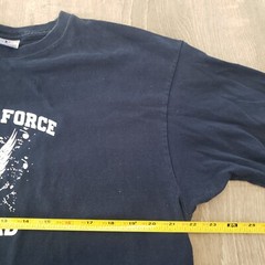 Vintage Y2K US Air Force Proud Dad Yazbek Tag Graphic Short Sleeve Shirt Size XL